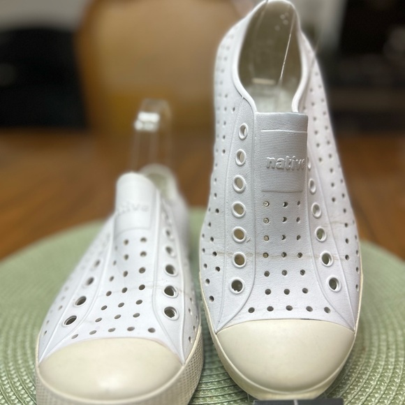 Native Women's White Perforated Slip-On Sneakers - Picture 3 of 9